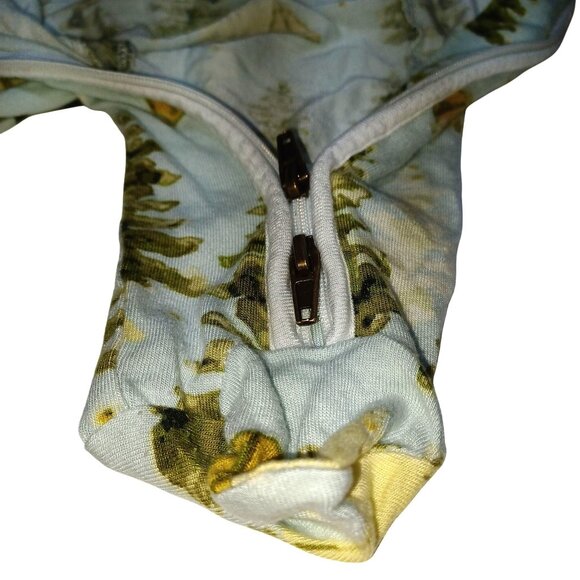 Milkbarn Kids Bamboo Zipper Footed Romper Camping Tent Print 3–6 Mos Sustainable - Picture 4 of 4